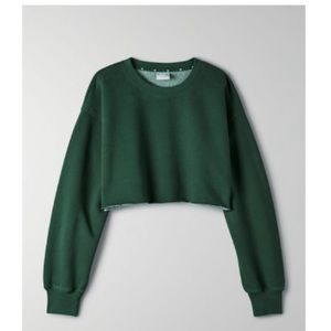 TNA by Aritzia cozy AF crop boyfriend sweatshirt